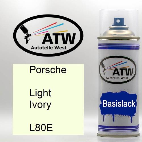 Porsche, Light Ivory, L80E: 400ml Sprühdose, von ATW Autoteile West.